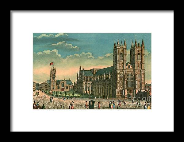 Circa 13th Century Framed Print featuring the drawing Westminster Abbey And St Margarets by Print Collector