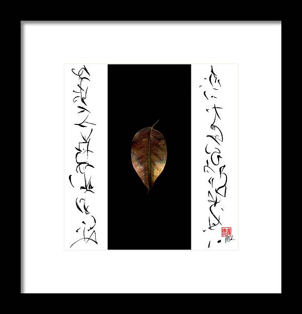 Leaf Framed Print featuring the mixed media What Rises Must Fall by Peter Cutler