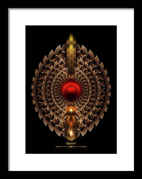 When Only Gold Will Do Framed Print featuring the digital art When Only Gold Will Do On Black by Rolando Burbon
