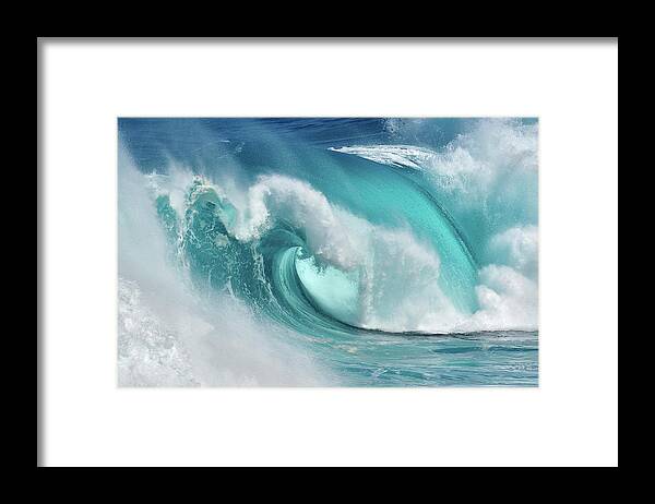 Nature Framed Print featuring the photograph When The Ocean Turns Into Blue Fire by Daniel Montero