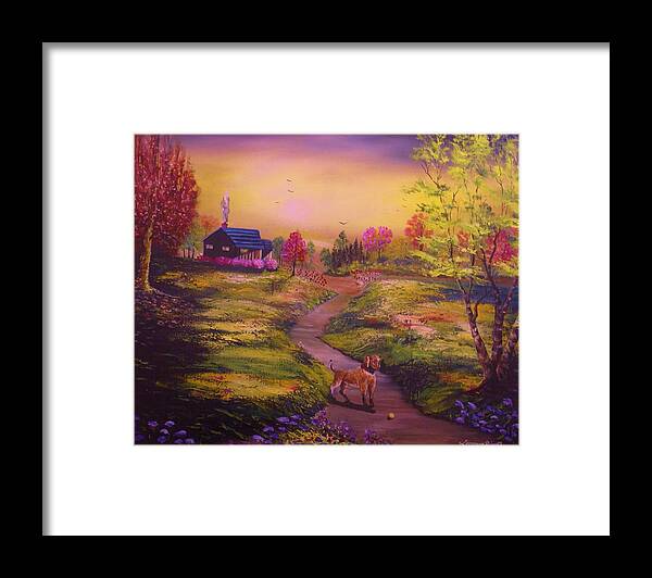 Landscape Framed Print featuring the painting Where Are They by Lorenzo Roberts