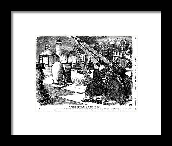 Engraving Framed Print featuring the drawing Where Ignorance Is Bliss, 1868. Artist by Print Collector