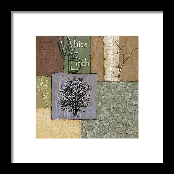 white Birch Tree Framed Print featuring the painting White Birch by Susan Clickner