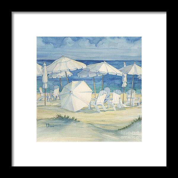 Watercolor Framed Print featuring the painting White Dune Beach I by Paul Brent