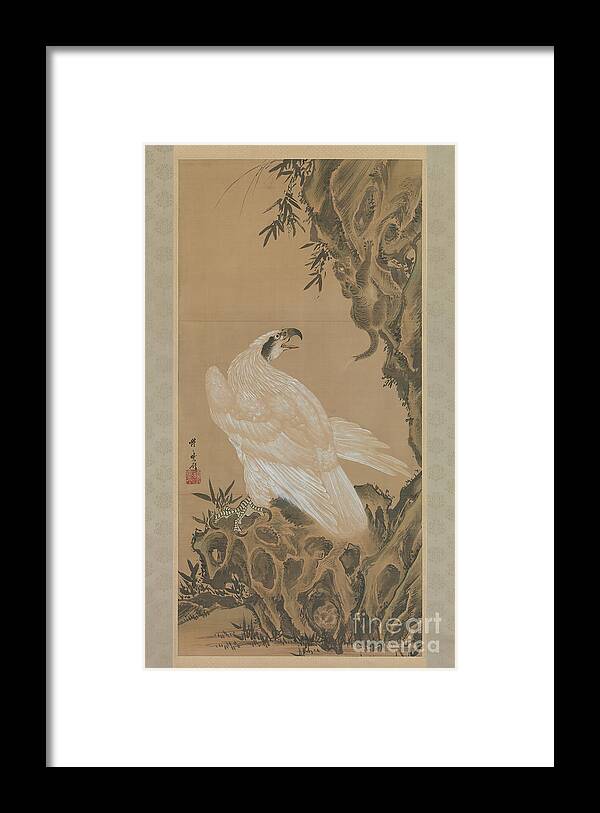 1880-1889 Framed Print featuring the drawing White Eagle Eyeing A Mountain Lion by Heritage Images