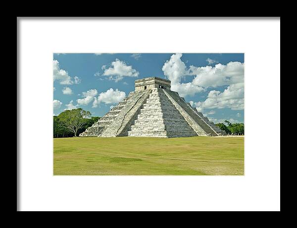 Latin America Framed Print featuring the photograph White Puffy Clouds Over The Mayan by Visionsofamerica/joe Sohm