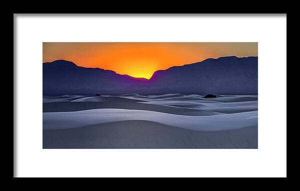 White Sands Framed Print featuring the photograph White Sands Sunset Abstract by Harriet Feagin
