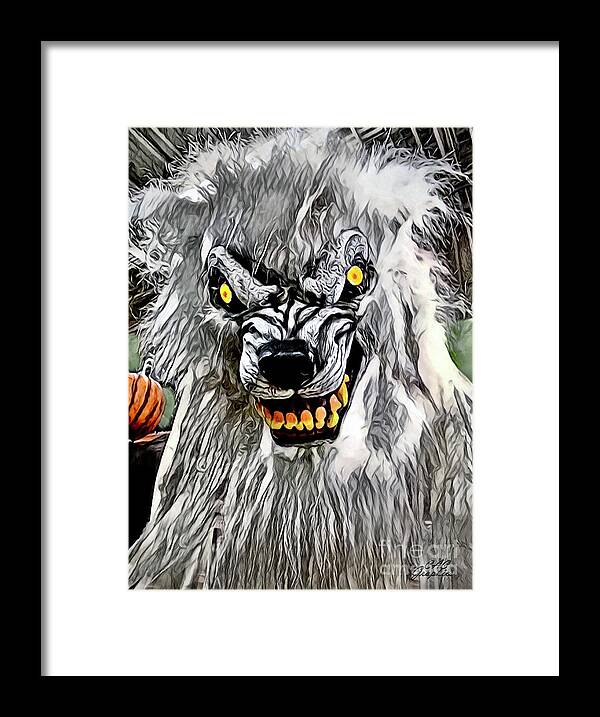Halloween Framed Print featuring the digital art White Wolf by CAC Graphics
