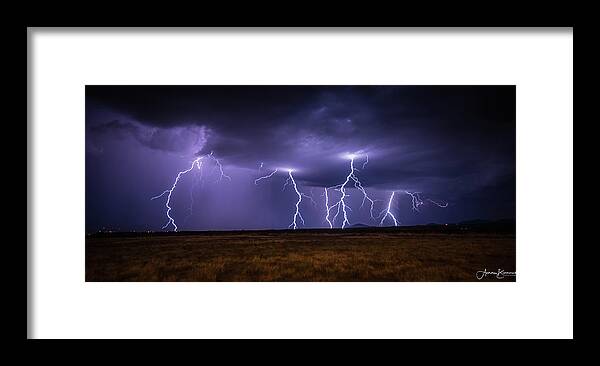 Lightning Framed Print featuring the photograph Wicked Sky by Aaron Burrows