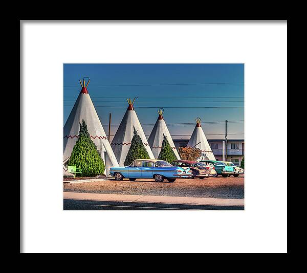 Holbrook Framed Print featuring the photograph Wigwam Motel Park by Micah Offman