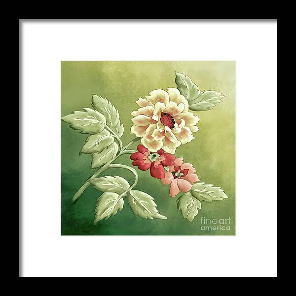 Roses Framed Print featuring the digital art Wild Roses by Lois Bryan