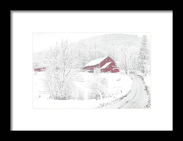 Vermont Framed Print featuring the photograph Wilder Farm in Snowstorm by Tim Kirchoff