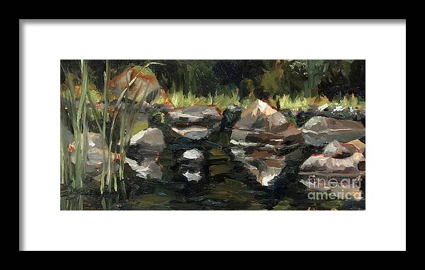 Rocks Framed Print featuring the painting Wilderness Painting Adventure Ep 44 by Ric Nagualero