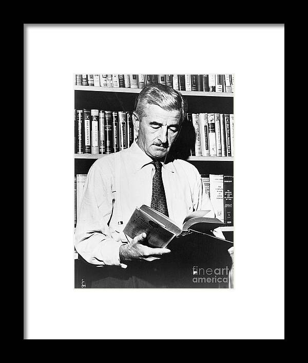 Mature Adult Framed Print featuring the photograph William Faulkner In His Library by Bettmann