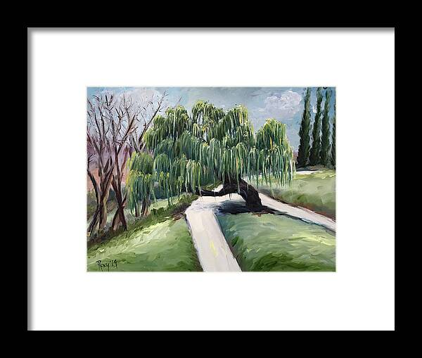 Willow Framed Print featuring the painting Willow in the Park by Roxy Rich