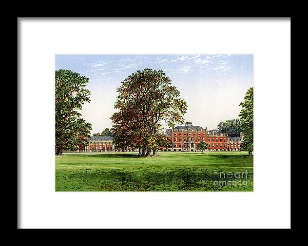 Engraving Framed Print featuring the drawing Wimpole Hall, Cambridgeshire, Home by Print Collector