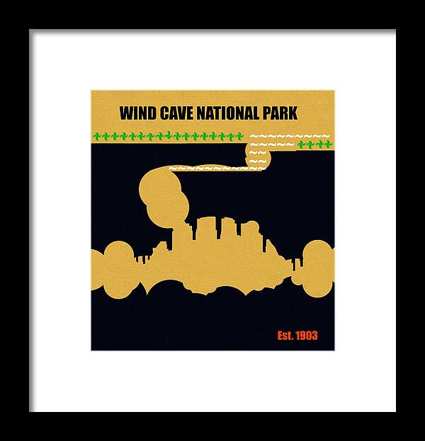 Wind Cave National Park South Dakota Framed Print featuring the mixed media Wind Cave N. P. M series by David Lee Thompson
