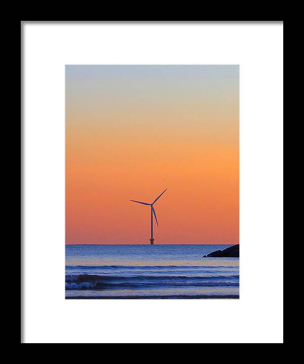 Tranquility Framed Print featuring the photograph Windmill In The Pacific Ocean by Eriko Shinozuka
