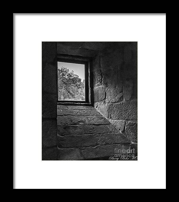 Window Framed Print featuring the photograph Window shadows BW by Barry Bohn