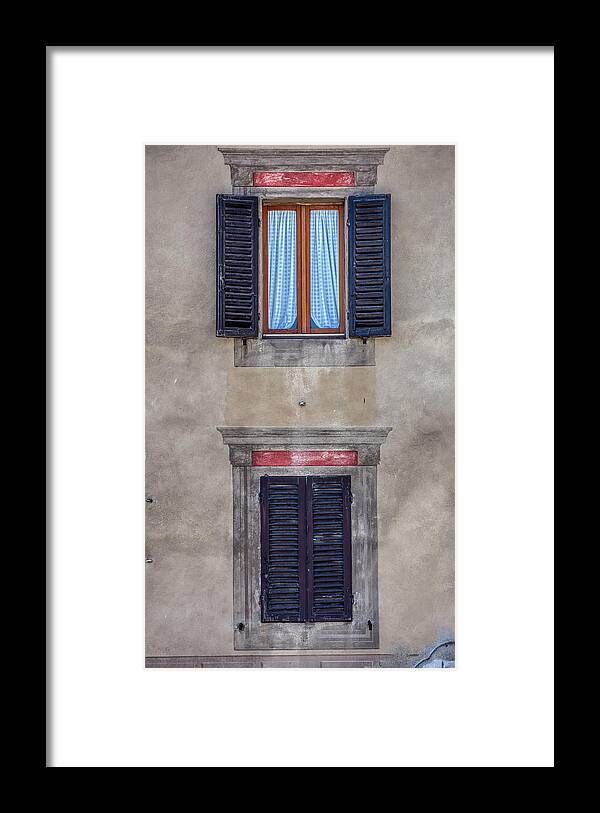 Window Framed Print featuring the photograph Windows of Montalcino by David Letts