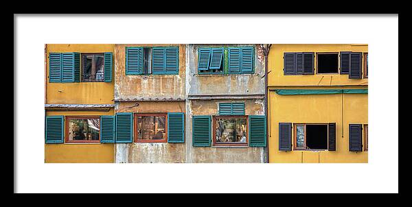 Bridge Framed Print featuring the photograph Windows of Ponte Vecchio by David Letts
