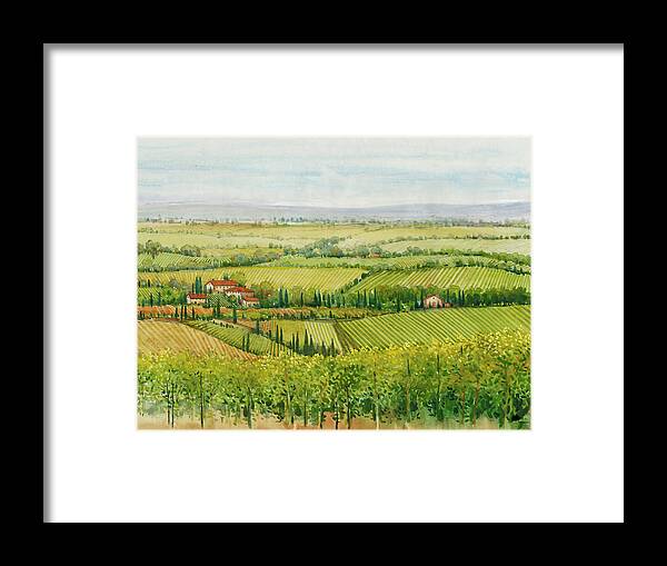Landscapes Framed Print featuring the painting Wine Country View I by Tim Otoole