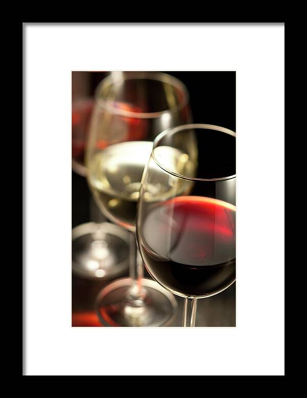 Rose Wine Framed Print featuring the photograph Wine In Glasses by Joecicak