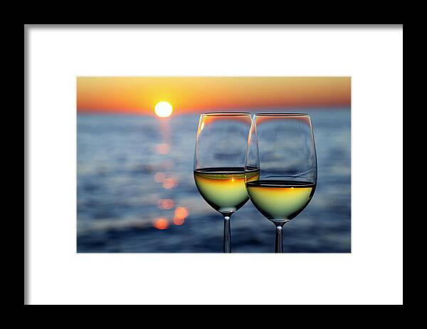 Water's Edge Framed Print featuring the photograph Wine Romance by Vuk8691