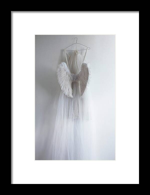 Coathanger Framed Print featuring the photograph Wings And Veil by Bertadrostfotografie.nl
