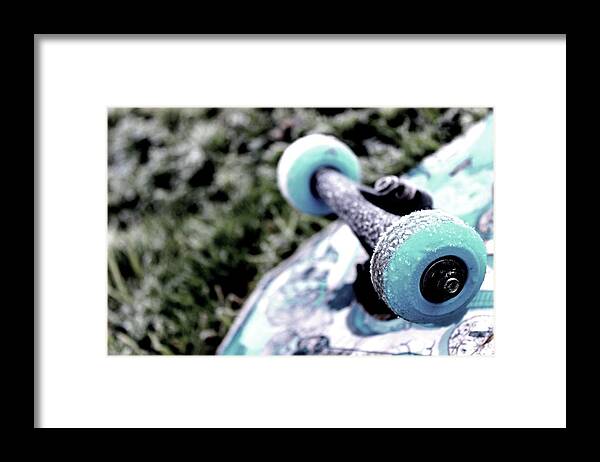 Skateboard Framed Print featuring the photograph Winter Blues by Elizabeth Anne