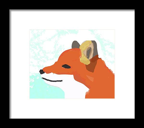 Fox Framed Print featuring the digital art Winter Fox by Caroline Elgin