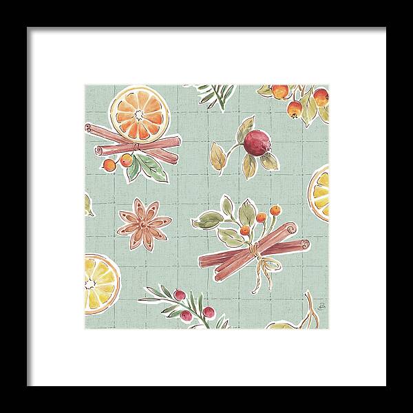 All Spice Framed Print featuring the mixed media Winter Spice Pattern Ive by Daphne Brissonnet