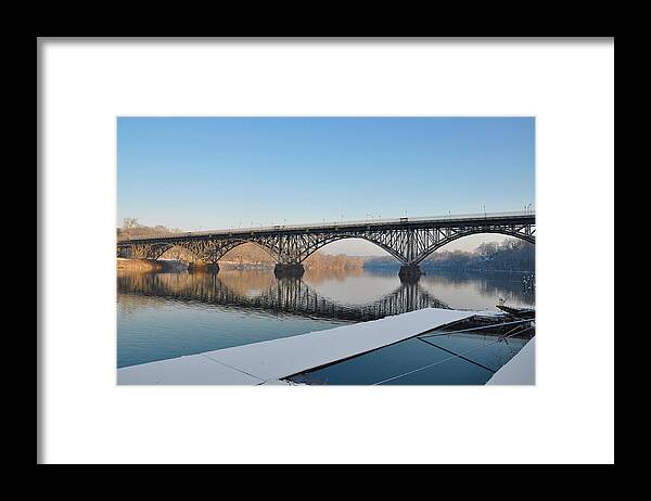 Winter Framed Print featuring the photograph Winter - Strawberry Mansion Bridge by Bill Cannon