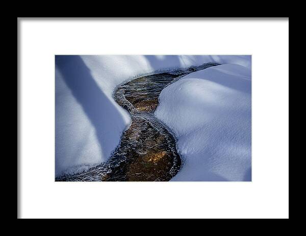 New Hampshire Framed Print featuring the photograph Winter Stream. by Jeff Sinon