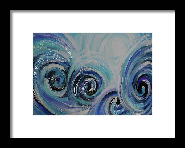 Abstract Framed Print featuring the painting Winter Winds by Karen Mesaros