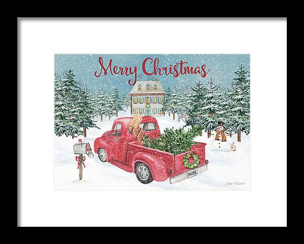 Christmas Framed Print featuring the painting Winterland Truck by Jean Plout