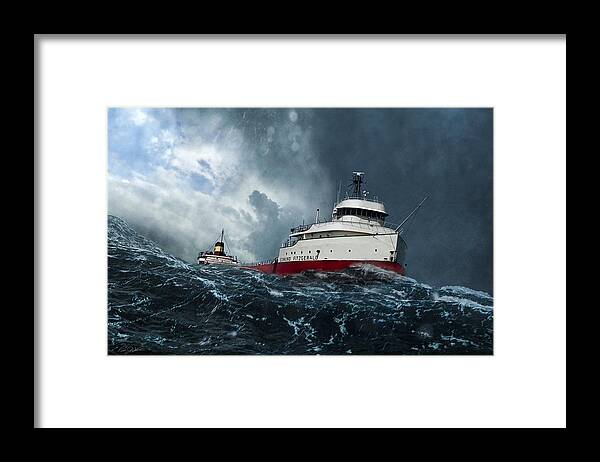 Edmund Fitzgerald Framed Print featuring the digital art Witch Of November by Peter Chilelli