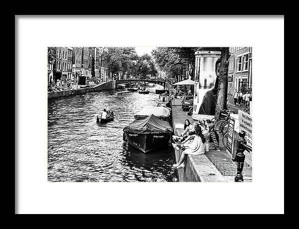 With Friends Framed Print featuring the photograph With Friends in Amsterdam by John Rizzuto