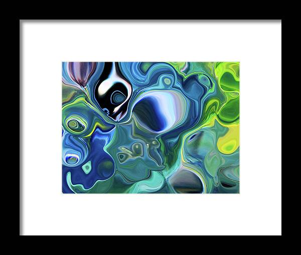 Droplets Framed Print featuring the painting Within Droplets - Abstract by Marie Jamieson