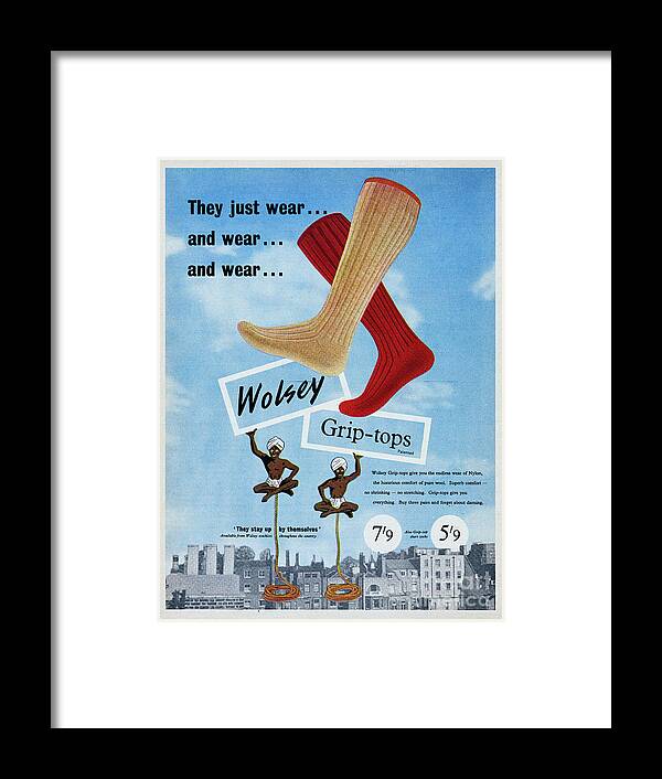 Wolsey Grip-top Socks Framed Print by Picture -