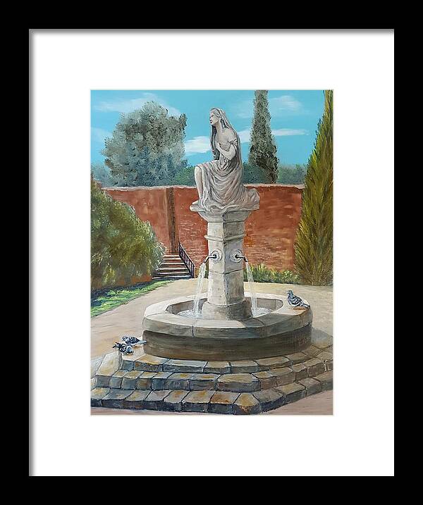 Italy Framed Print featuring the painting Woman at the well by Connie Rish
