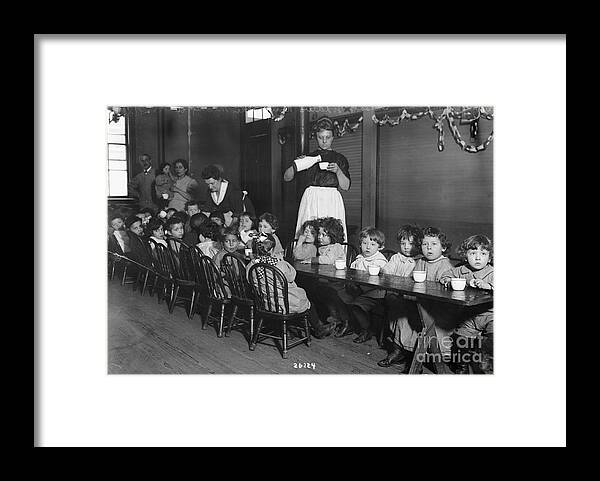 Education Framed Print featuring the photograph Woman Attendant And Children by Bettmann