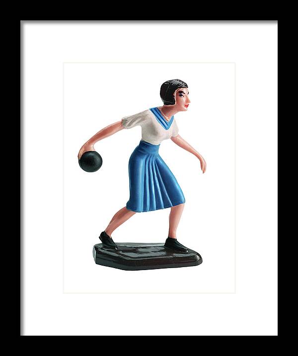 Activity Framed Print featuring the drawing Woman Bowling by CSA Images