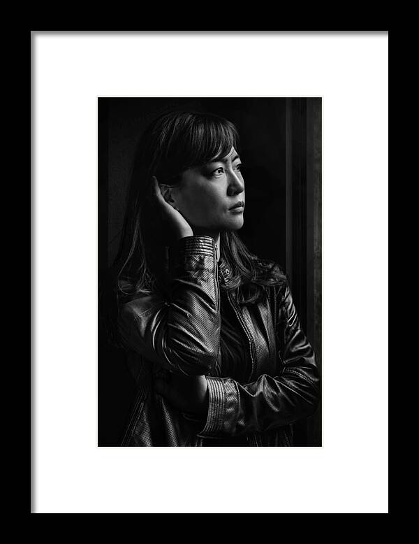 Portrait Framed Print featuring the photograph Woman In Leather Jacket by Eiji Yamamoto