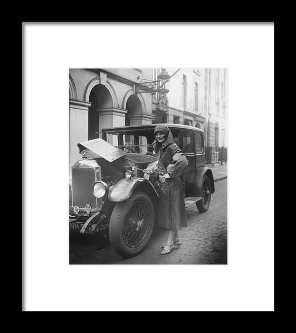 People Framed Print featuring the photograph Woman Repairing Car by Sasha