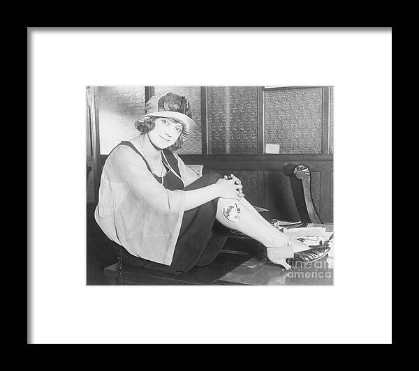 People Framed Print featuring the photograph Woman Showing Leg Decorations by Bettmann