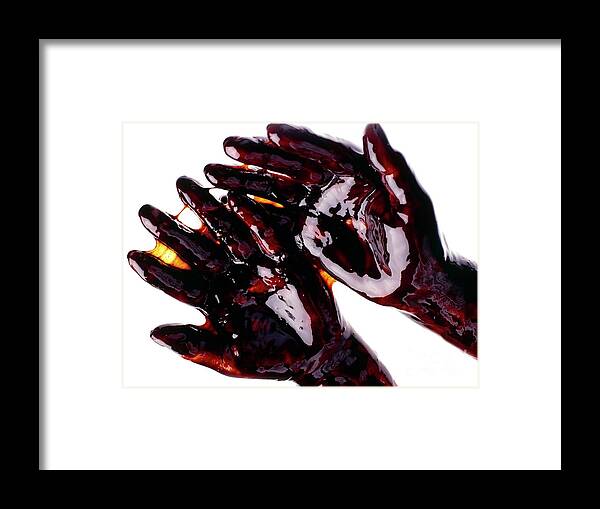 Hand Framed Print featuring the photograph Woman's Hands Coated In Syrup by Oscar Burriel/science Photo Library