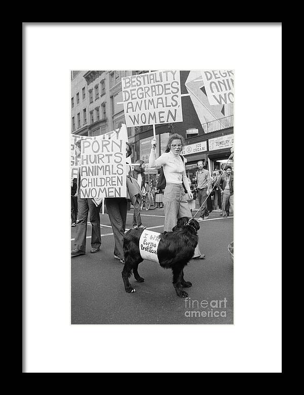 Womensexanimals - Women, Children, Dog In Anti-porn March Framed Print by Bettmann -  Photos.com