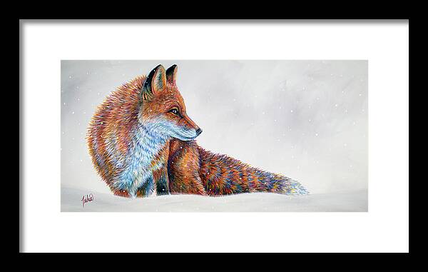 Fox Framed Print featuring the painting Wonder by Teshia Art