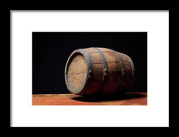 Alcohol Framed Print featuring the photograph Wooden Barrel by Valentinrussanov